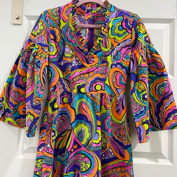 Vintage Oleg Cassini Psychedelic Maxi Dress | Late 1960s–Early 1970s XS - Picture 12 of 13